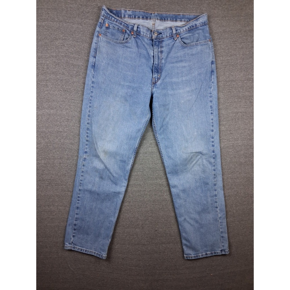 Levis Mens Jeans 38x32 Light Blue Denim Relaxed Straight Minimalist Casual Norm